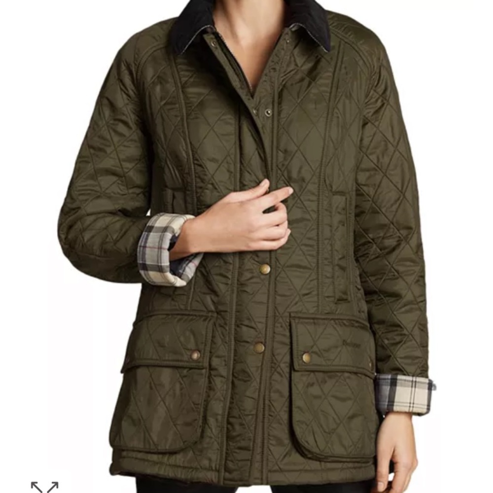 Barbour Beadnell Polarquilt Jacket Olive 2 Fleece Lined